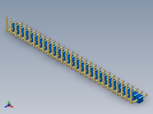 彩色公排针 100mil 2.54mm 系列-DS1022_blue_28p_100mil_TypeU_rev1.0