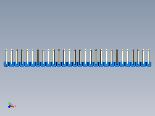 彩色公排针 100mil 2.54mm 系列-DS1022_blue_28p_100mil_TypeU_rev1.0前视缩略图