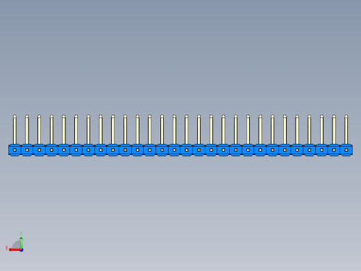 彩色公排针 100mil 2.54mm 系列-DS1022_blue_28p_100mil_TypeU_rev1.0后视缩略图