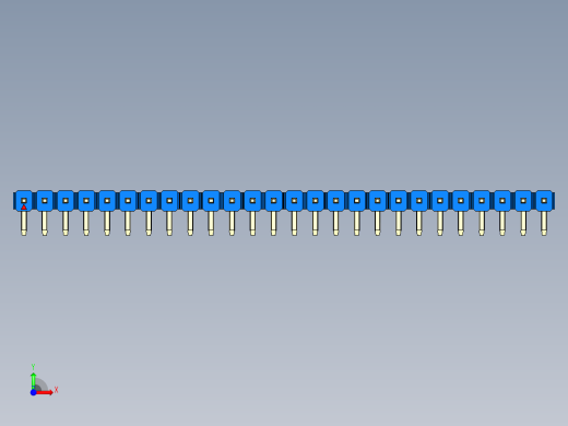 彩色公排针 100mil 2.54mm 系列-DS1022_blue_1x26p_100mil_TypeD_rev1.0前视缩略图