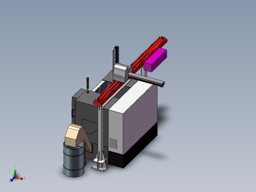130单台车床XYZ机械手数控车床
