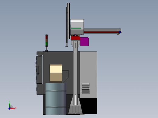 130单台车床XYZ机械手数控车床前视缩略图