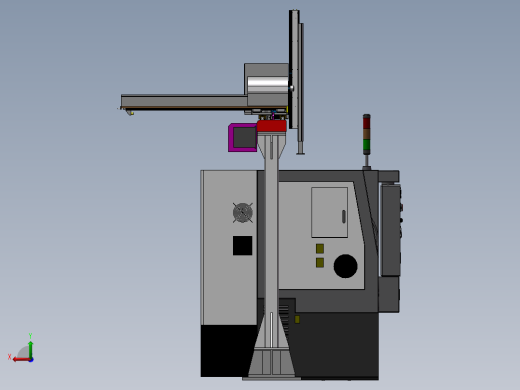 130单台车床XYZ机械手数控车床后视缩略图