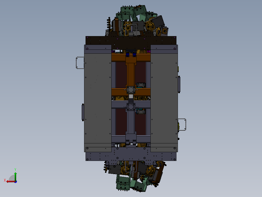 复杂焊装夹具设计3D模型后视图
