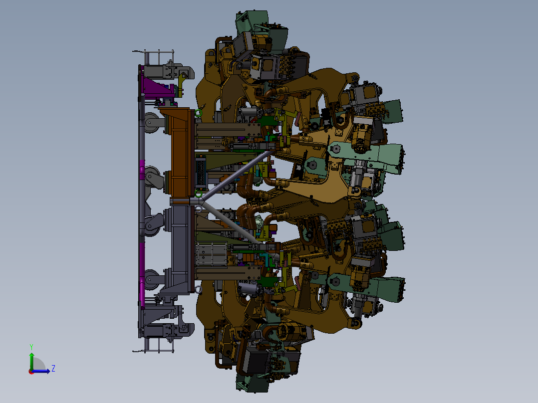 复杂焊装夹具设计3D模型左视图