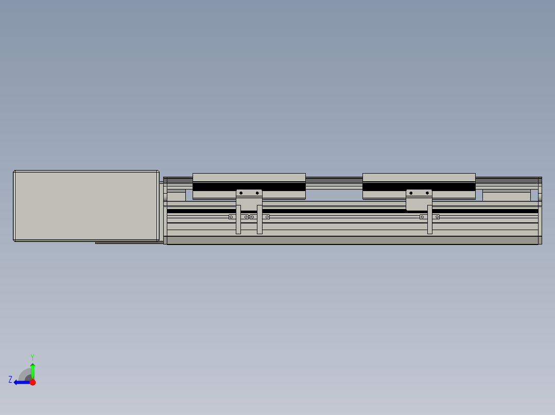 直线模组LHB17-L40-S200-BR设计图纸右视图