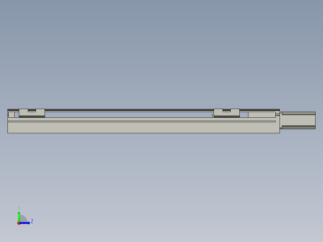 直线模组LHA6-S450-M-100W(16丝杆)设计图纸左视图