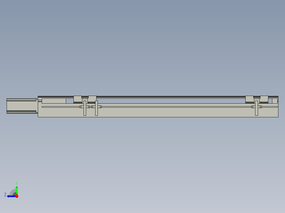 直线模组LHA6-S450-M-100W(16丝杆)设计图纸右视图