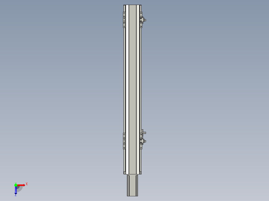 直线模组LHA6-S450-M-100W(16丝杆)设计图纸俯视图