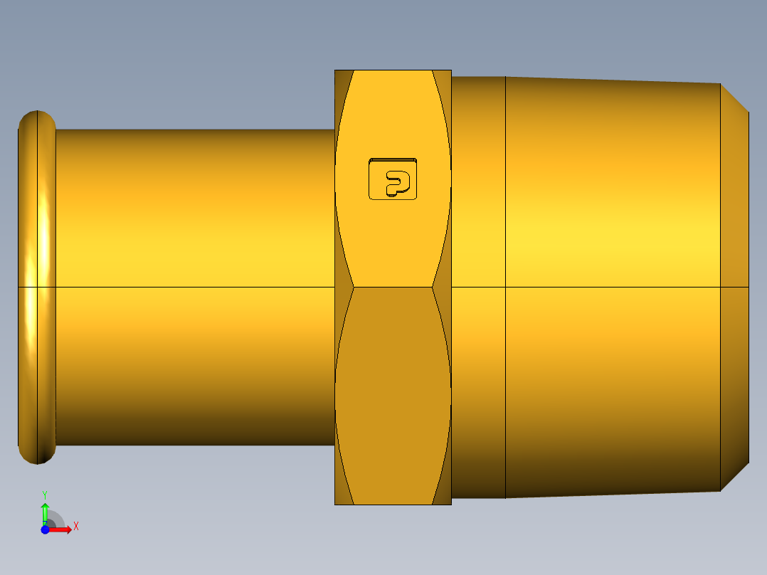 倒齿式工业管接头Beaded Hose Barb to male pipe 68HB-16-16前视图