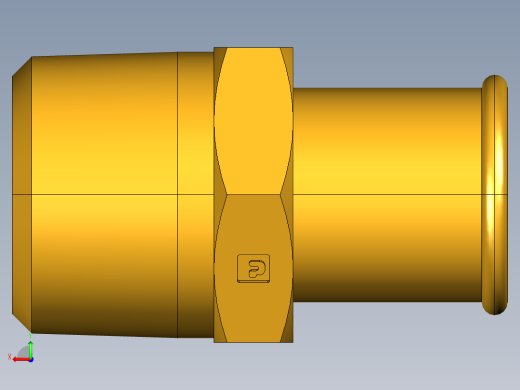 倒齿式工业管接头Beaded Hose Barb to male pipe 68HB-16-16后视缩略图