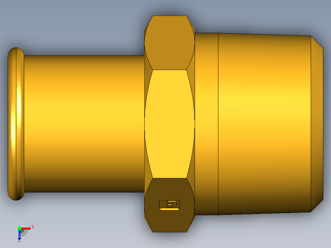 倒齿式工业管接头Beaded Hose Barb to male pipe 68HB-16-16俯视图