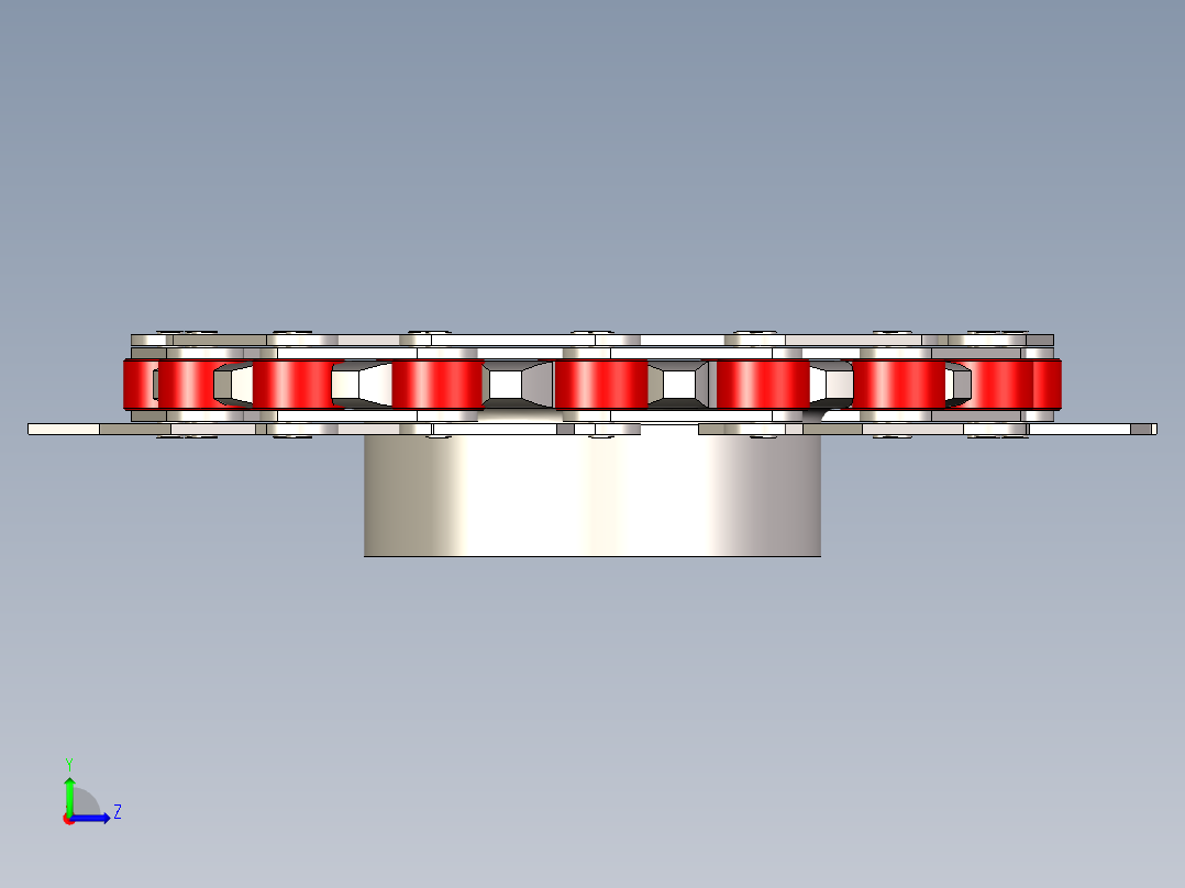 2X2 的输送滚子链---stp左视图