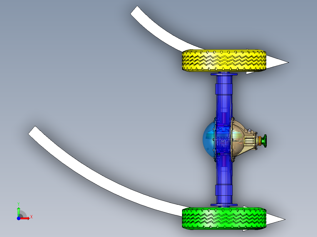 汽车驱动桥设计及运动仿真和有限元分析含三维CATIA前视图