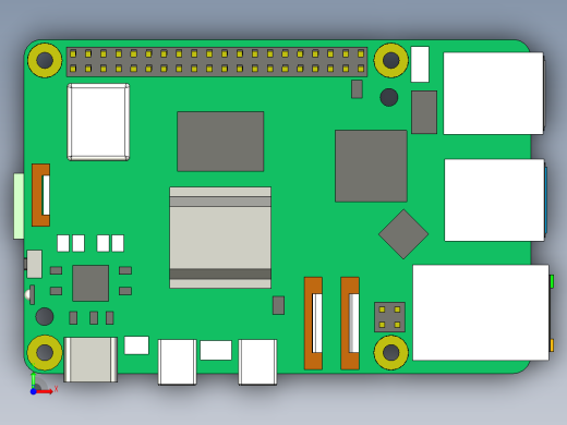 树莓派Pi5SBC模型开发板PCB模型前视缩略图