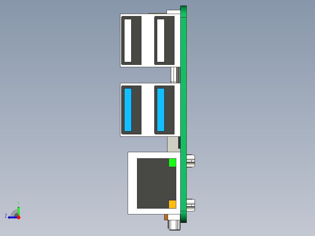 树莓派Pi5SBC模型开发板PCB模型右视图