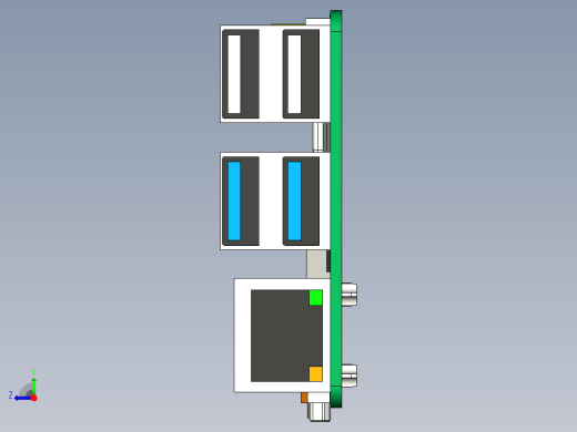 树莓派Pi5SBC模型开发板PCB模型右视缩略图