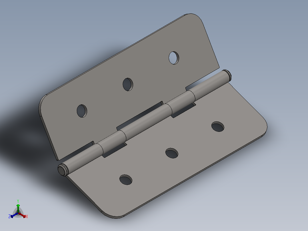 门铰链正等轴测图