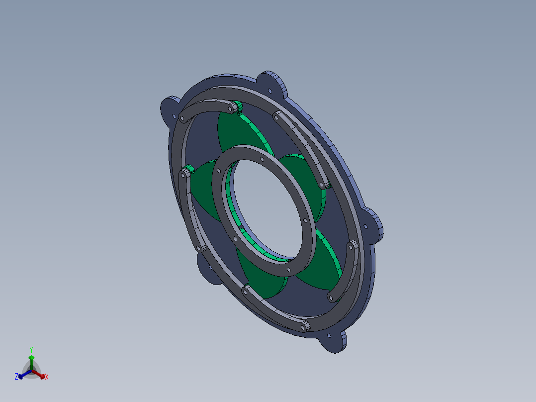 虹膜机构9正等轴测图