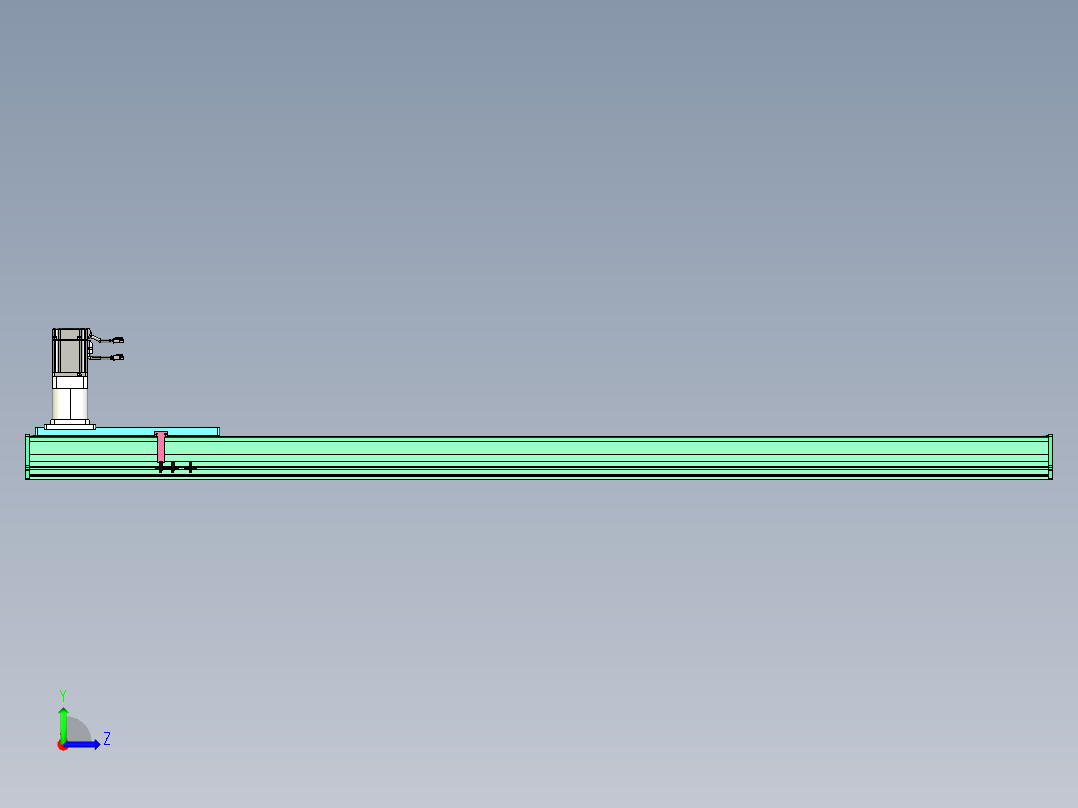 东锦齿条传动DH270G-L167-S1900-BU-减速机+750W左视图