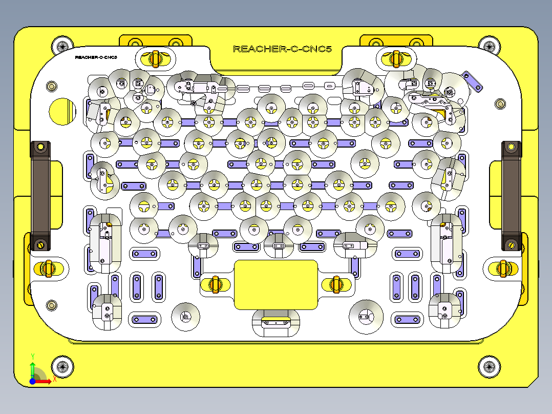 REACHER-C笔记本CNC工装夹具三维模型-CNC5-0710前视图