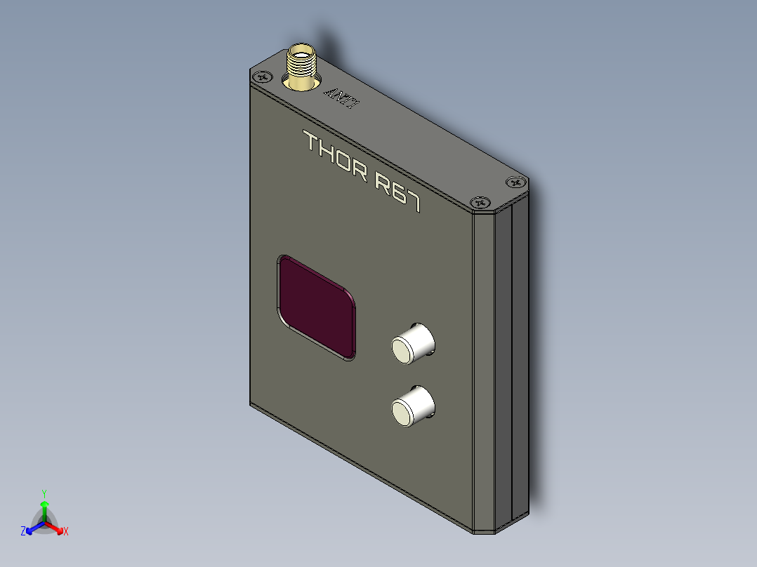 PeakFpv VRX 雷神 R67正等轴测图