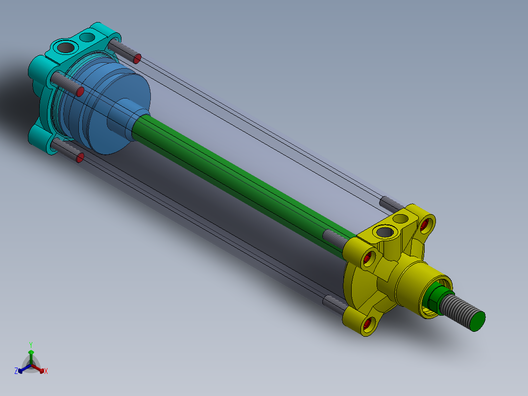 A0003670-Rexroth - Avantics - 气缸 80x25x320 毫米正等轴测图