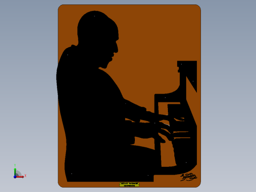 钢琴演奏家 3D模型SolidWorks三维设计图