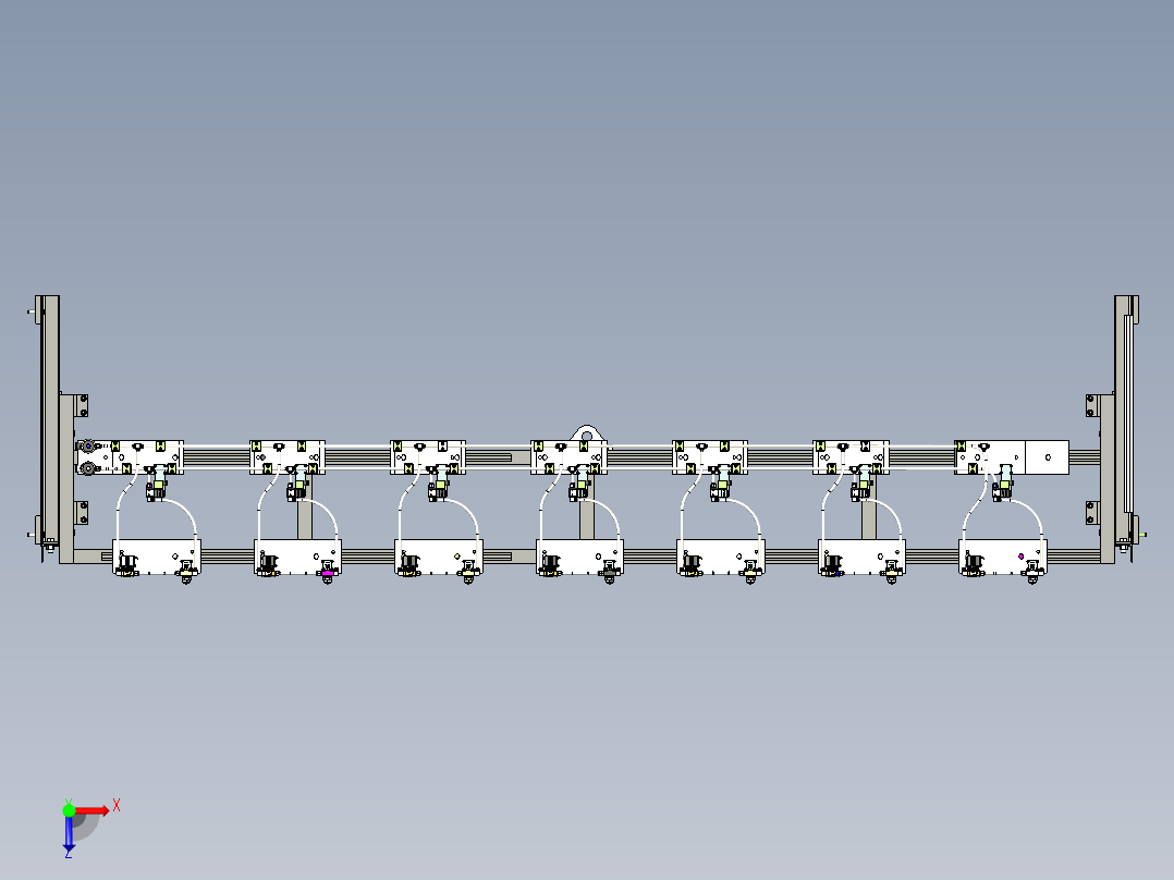 多工位油液加注设计俯视图