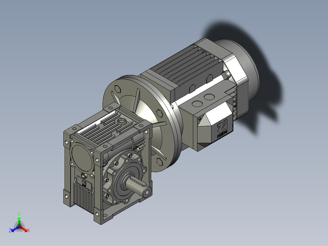 ANMRV030-090型蜗轮蜗杆减速机NMRV06310SS190B5B3YE2-11-4PBMG2主视图