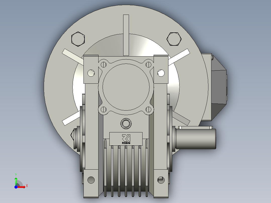 ANMRV030-090型蜗轮蜗杆减速机NMRV06310SS190B5B3YE2-11-4PBMG2前视图