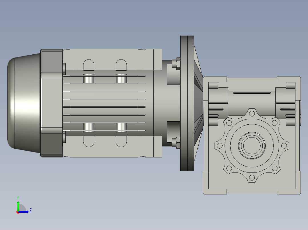 ANMRV030-090型蜗轮蜗杆减速机NMRV06310SS190B5B3YE2-11-4PBMG2左视图