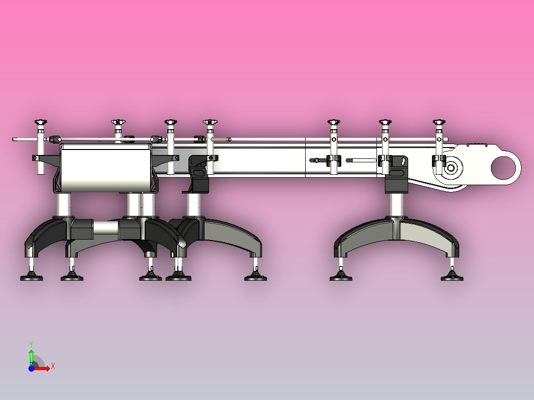 90°直角转弯平皮带输送线前视图