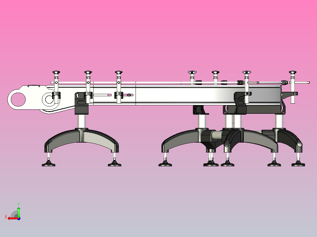 90°直角转弯平皮带输送线后视图