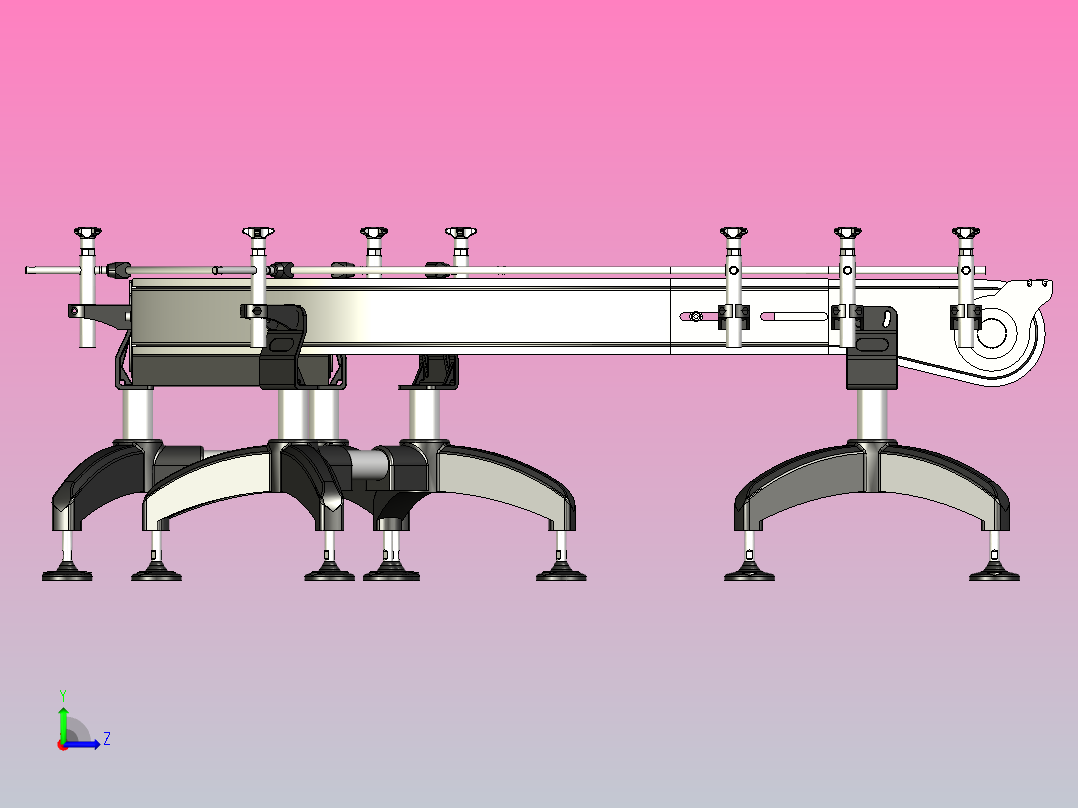 90°直角转弯平皮带输送线左视图