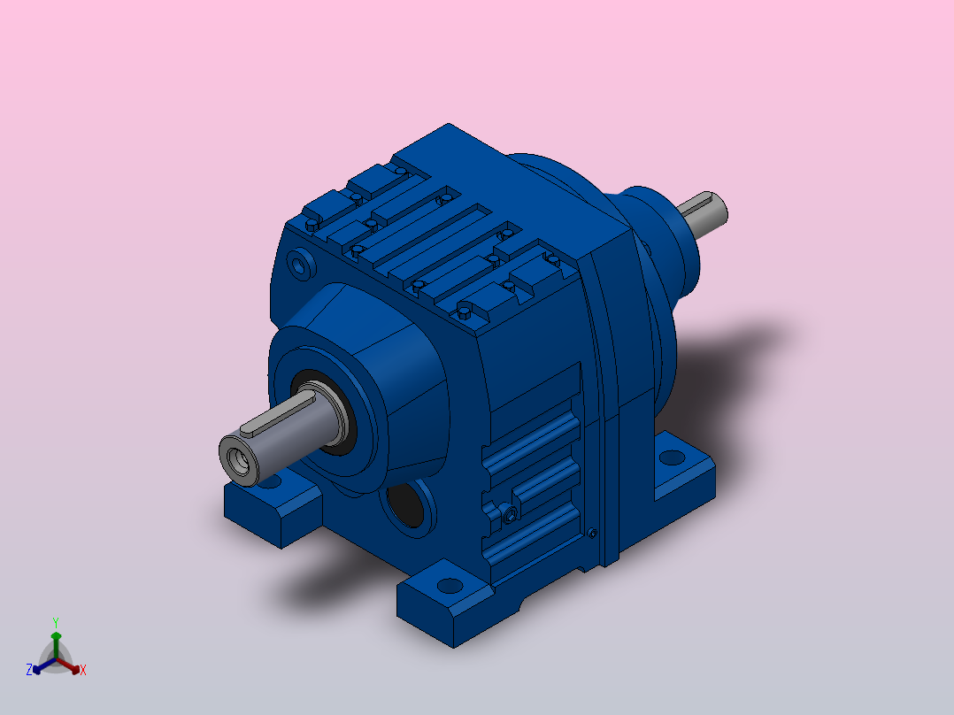 RS47底脚轴伸式安装斜齿轮减速机RS47-4.85-M1主视图