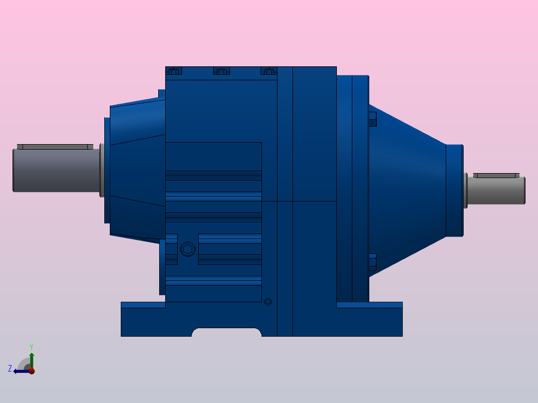 RS47底脚轴伸式安装斜齿轮减速机RS47-4.85-M1右视图