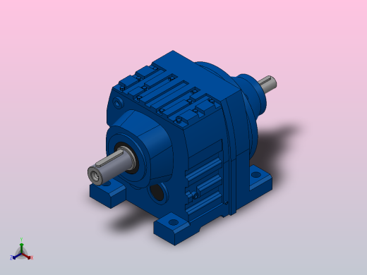 RS47底脚轴伸式安装斜齿轮减速机RS47-4.85-M1正等轴测缩略图