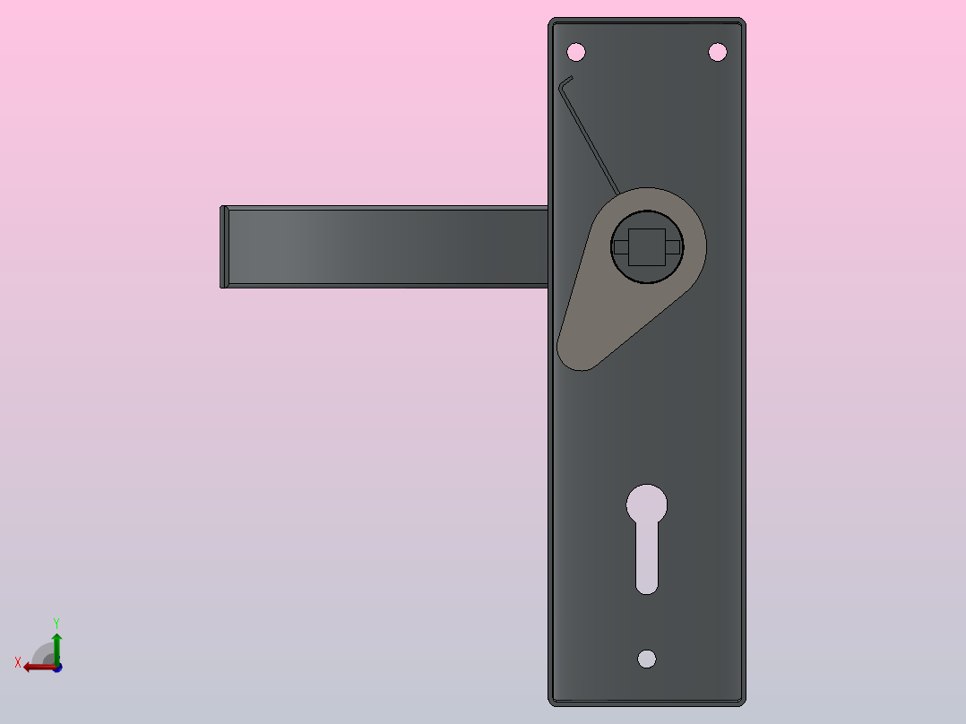 门把手，拉手后视图