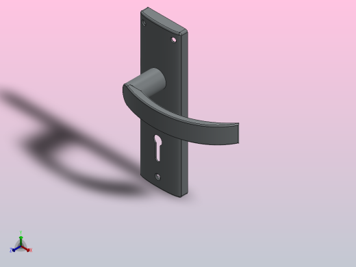 门把手，拉手正等轴测缩略图