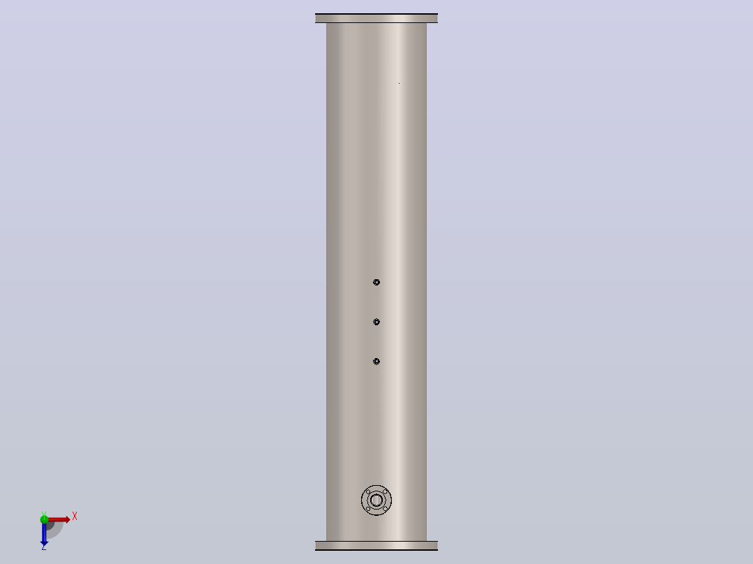 船用冷凝器，管板覆层钛，钛管。热端（壳）制冷剂407C，冷端（管）海水俯视图