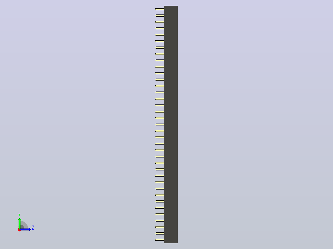 母针头Female_Header_1x37_P2.0_H4.3_straight.step左视图