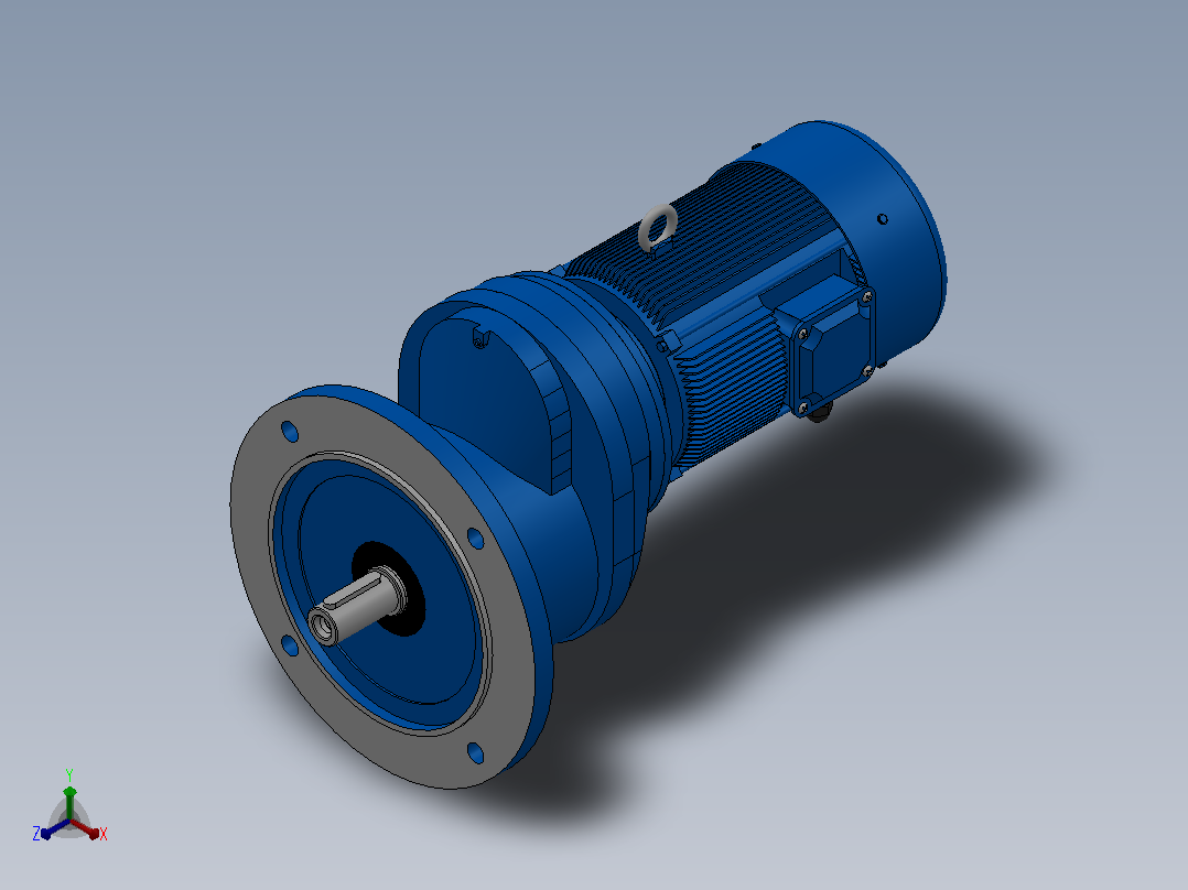 RXF67法兰轴伸式安装斜齿轮减速机RX67-Y0.37-4P-71-M1-0°-Φ250主视图