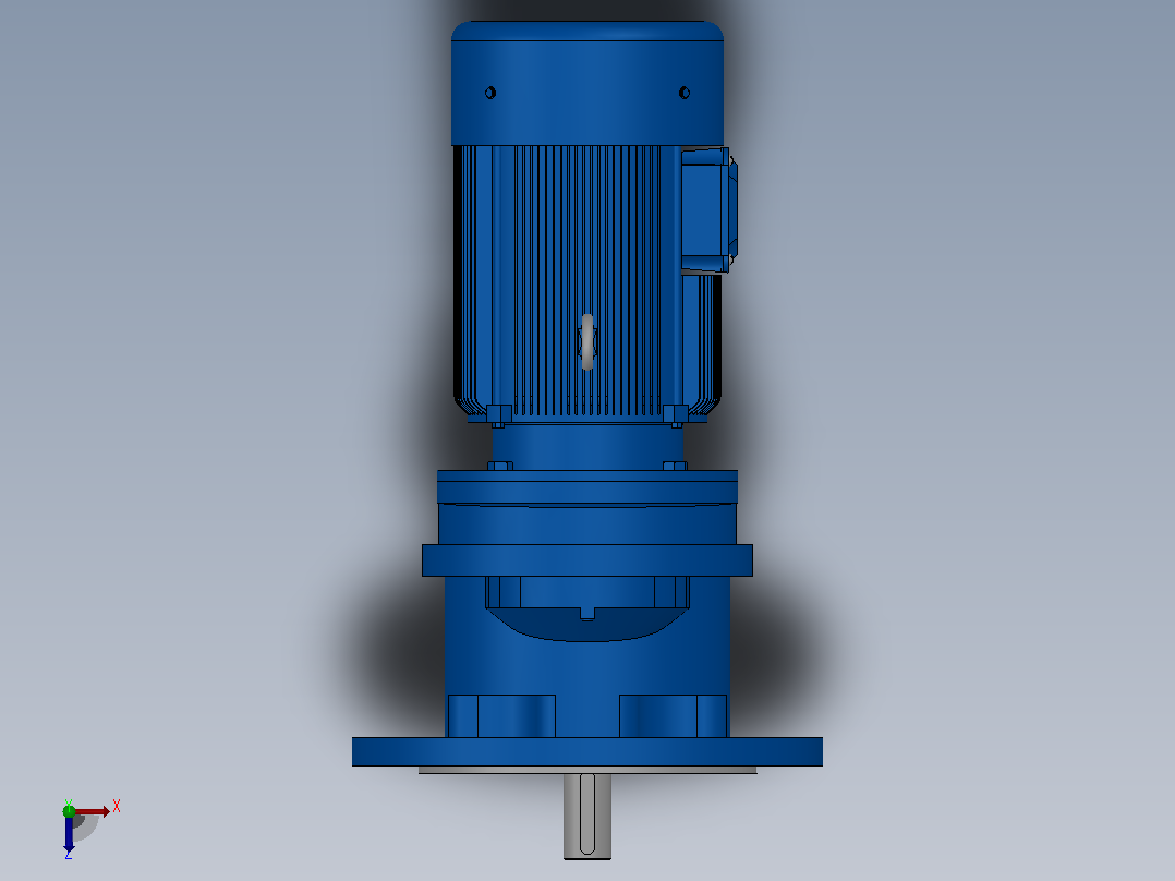 RXF67法兰轴伸式安装斜齿轮减速机RX67-Y0.37-4P-71-M1-0°-Φ250俯视图