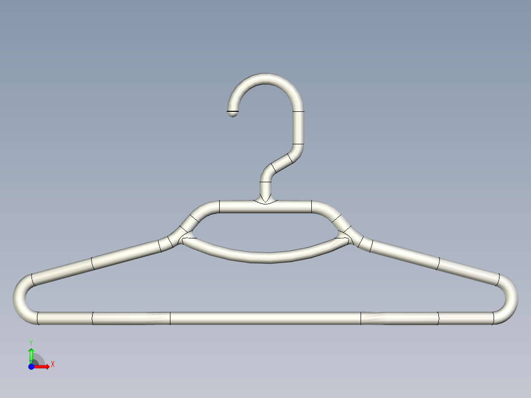 挂衣服的衣架前视图