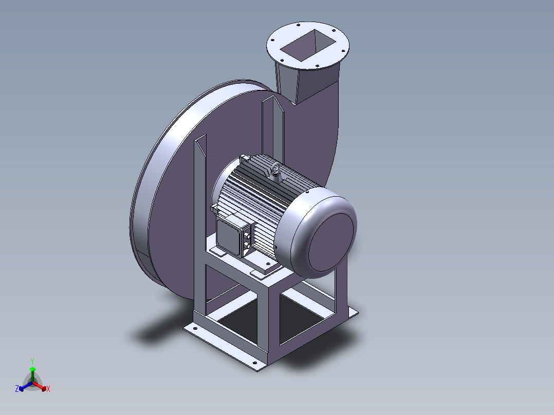 风机9-19 5A 7.5KW正等轴测图