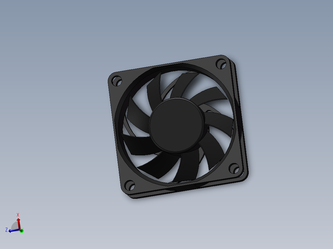 70×70的散热风扇3D模型