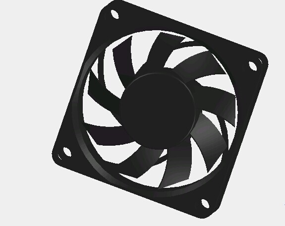 70×70的散热风扇3D模型