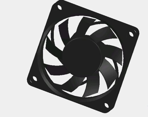 70×70的散热风扇3D模型缩略图