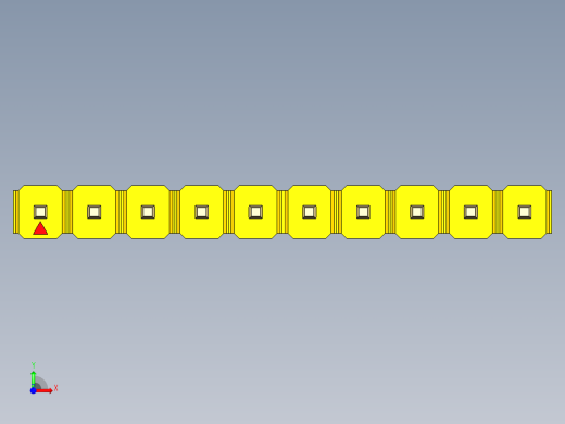 彩色公头100mil（2.54mm）系列-DS1021_yellow_1x10p_100mil_Type1_rev1.0前视缩略图